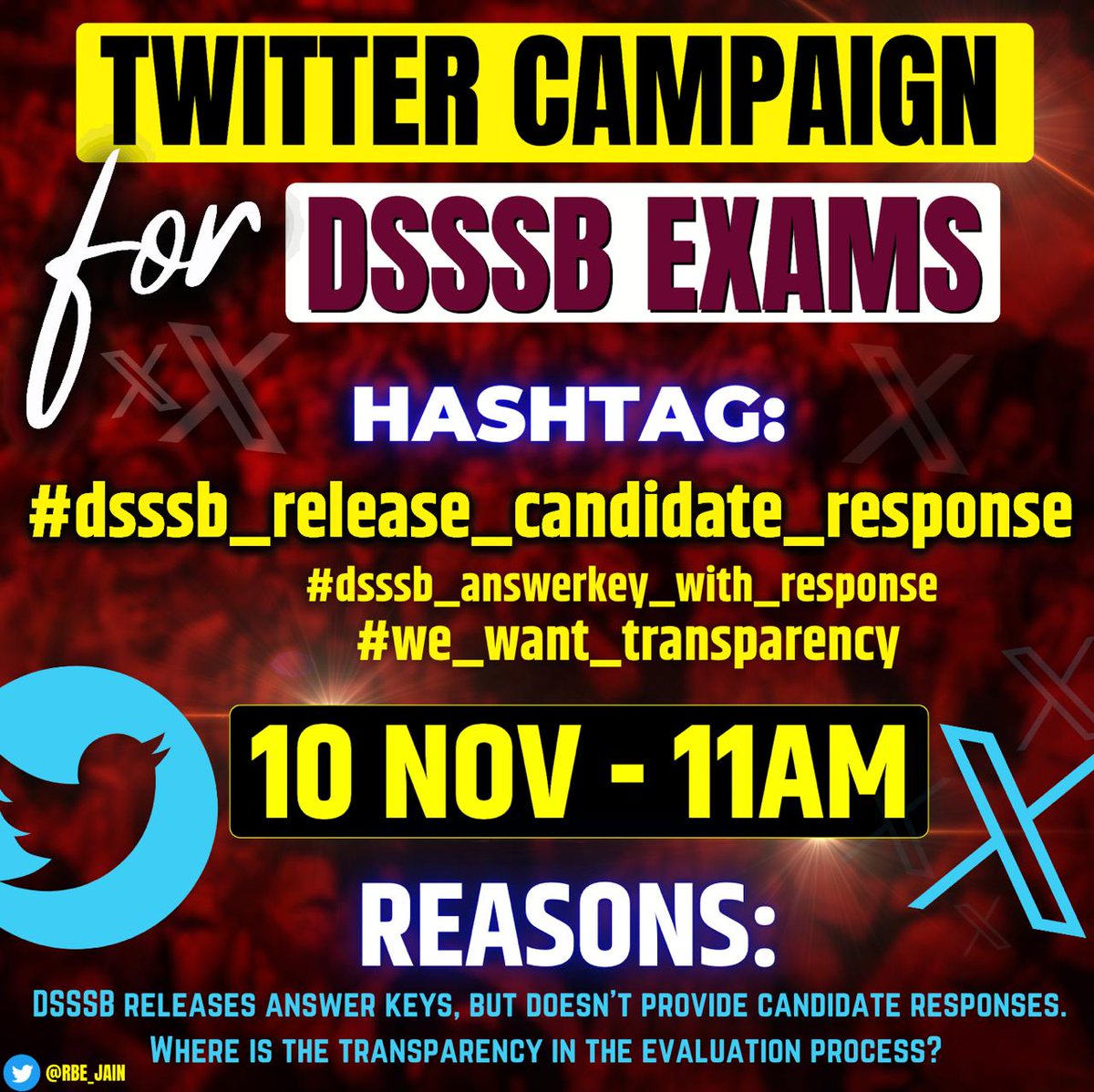 EduXSphere's tweet photo. #dsssb_release_candidate_response
#dsssb_answerkey_with_response
हम सब DSSSB अभ्यर्थी बस इतना चाहते है
👉 हमारी Answer Key और Candidate Response Sheet दिखाई जाए!
हर विद्यार्थी को यह जानने का अधिकार है कि उसका Raw Marks कितना था!
@dsssbofficial @gupta_rekha @LtGovDelhi https://t.co/Vo56vILLIX