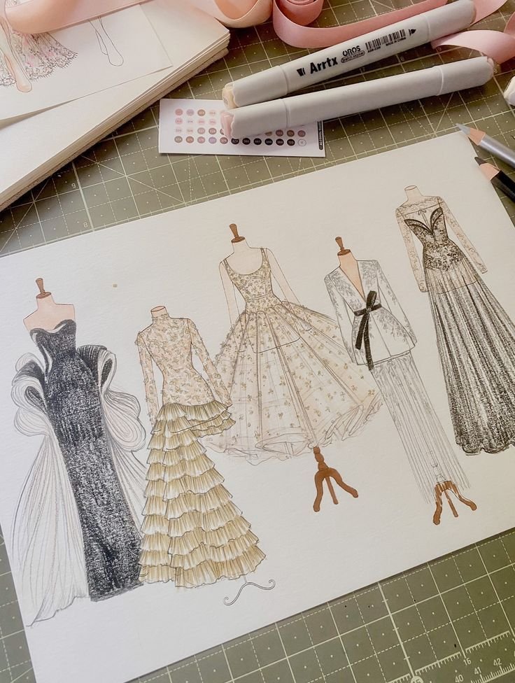 CascioFc's tweet image. Working on a new design project my desk looks like art exploded. 👔👗