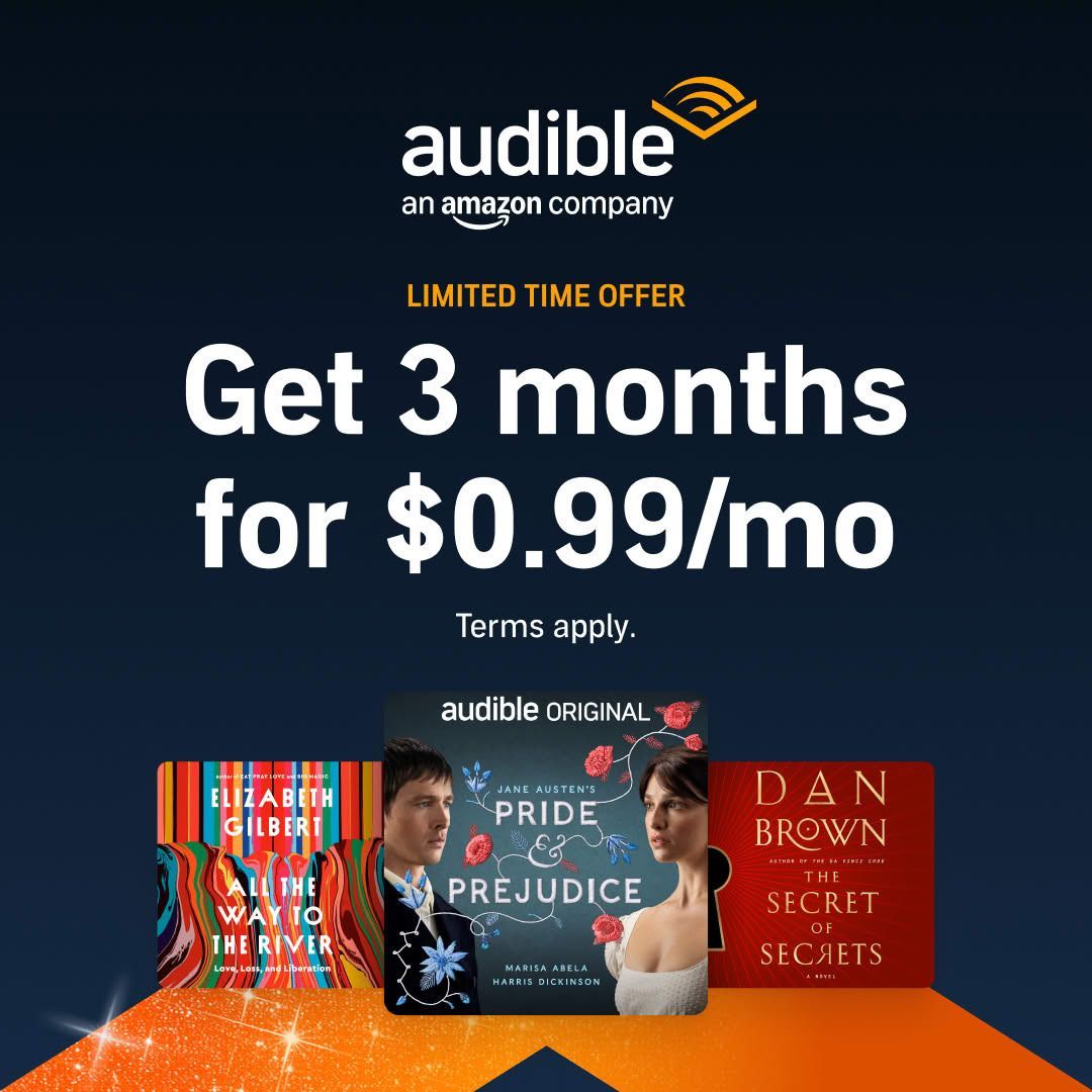 TheReviewWire's tweet photo. Limited time offer: Save over 90% on the best selection of audiobooks, plus podcasts &amp; Originals. [AD] https://t.co/ihTw9Oz7NP 

#dailydeals
#audiobook
#postcast https://t.co/6qEfgLK0Y7