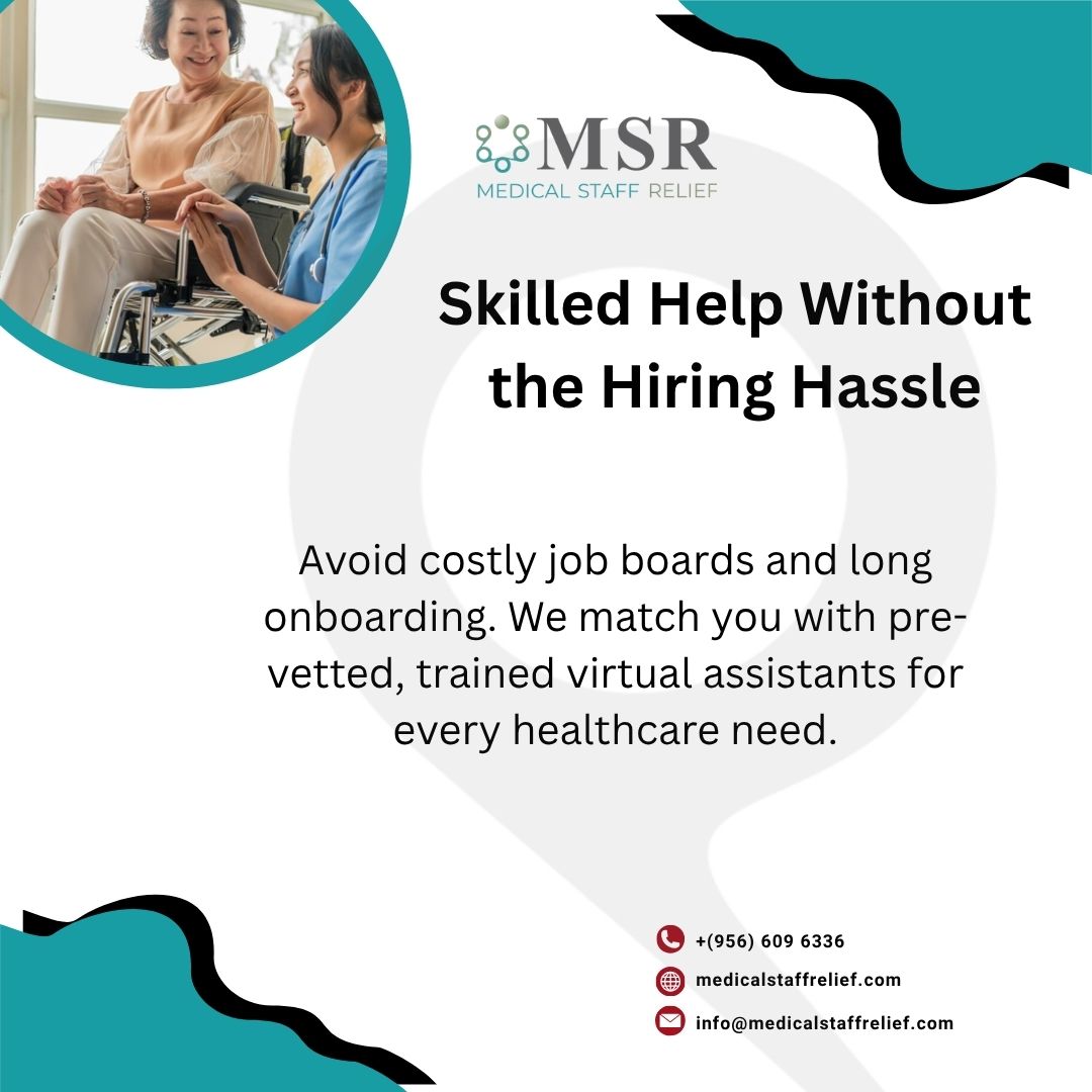 msr_serve's tweet image. Stop wasting time on endless job postings and onboarding. At Medical Staff Relief (MSR), we connect you with pre-vetted, trained virtual assistants ready to support your healthcare practice.

📱 (956) 609-6336
💻 medicalstaffrelief.com
✉️ info@medicalstaffrelief.com