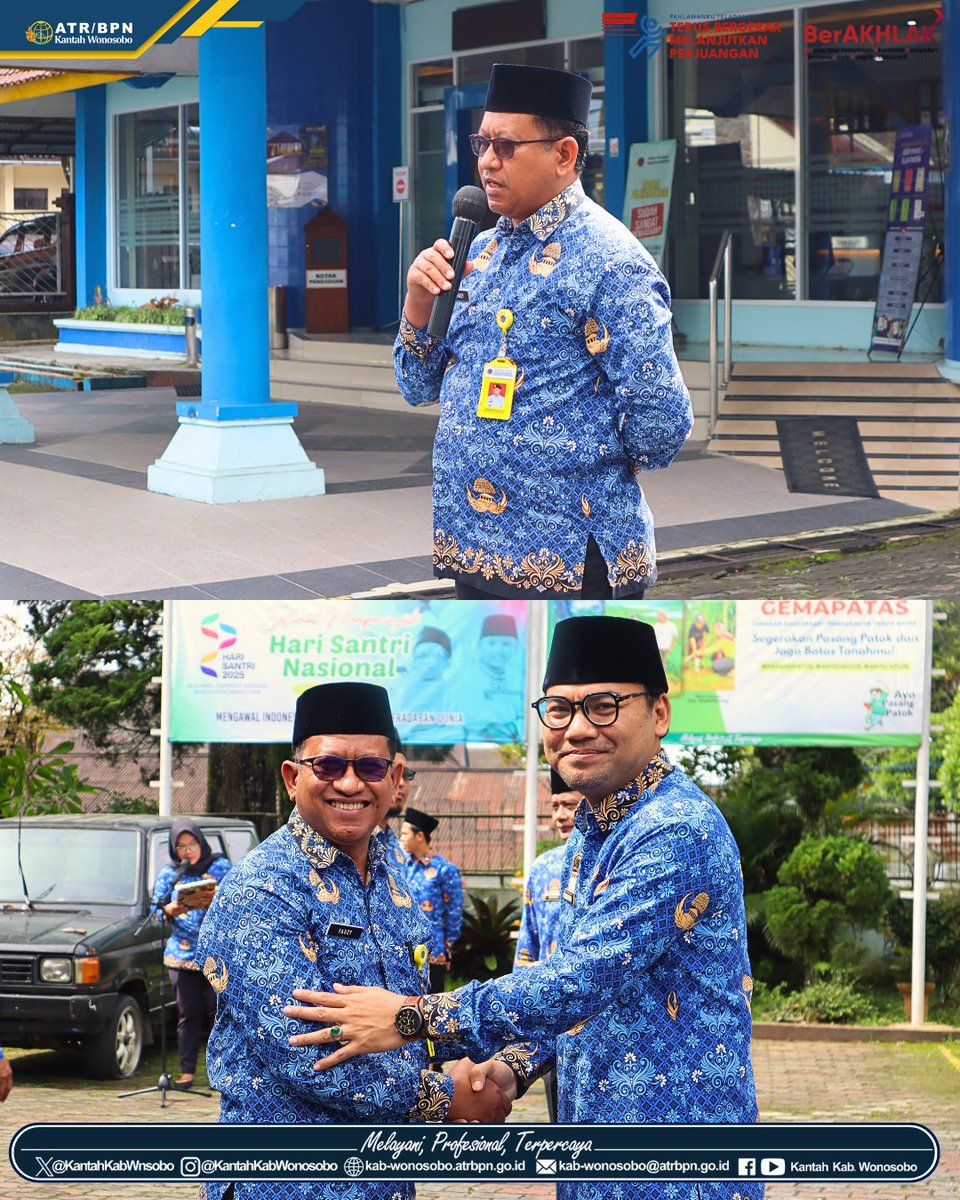 KantahKabWnsobo's tweet image. Wonosobo - Seluruh jajaran pegawai Kantor Pertanahan Kabupaten Wonosobo telah melaksanakan upacara memperingati Hari Pahlawan, pada Senin, 10 November 2025.

Setelah upacara, dilanjutkan kata pamit dari Kasubbag Tata Usaha yang akan berpindah tugas.

#Upacara
#HariPahlawan2025