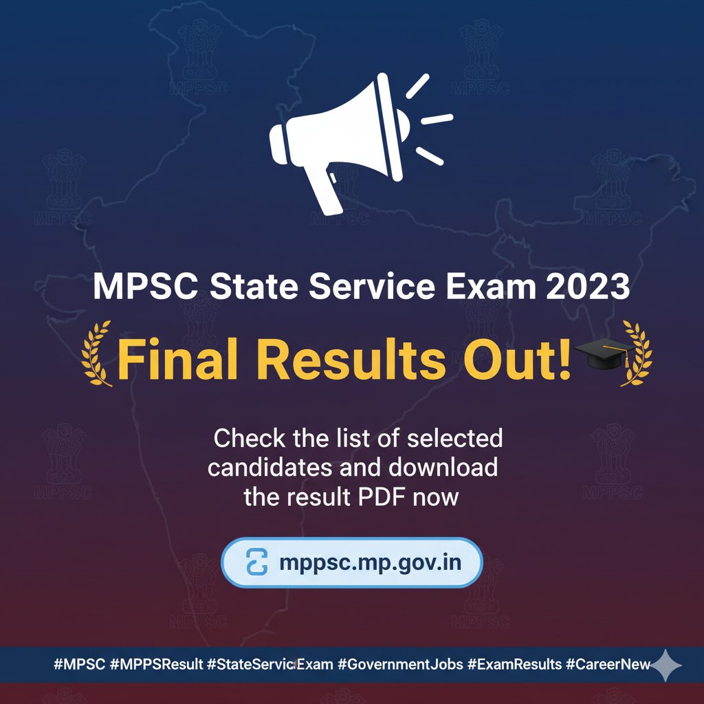 Collegepur_X's tweet image. 📢 MPPSC State Service Exam 2023 Final Results Out!
Check the list of selected candidates and download the result PDF now at 🔗 mppsc.mp.gov.in 🎓

#MPPSC #MPPSCResult #StateServiceExam #GovernmentJobs #ExamResults #CareerNews