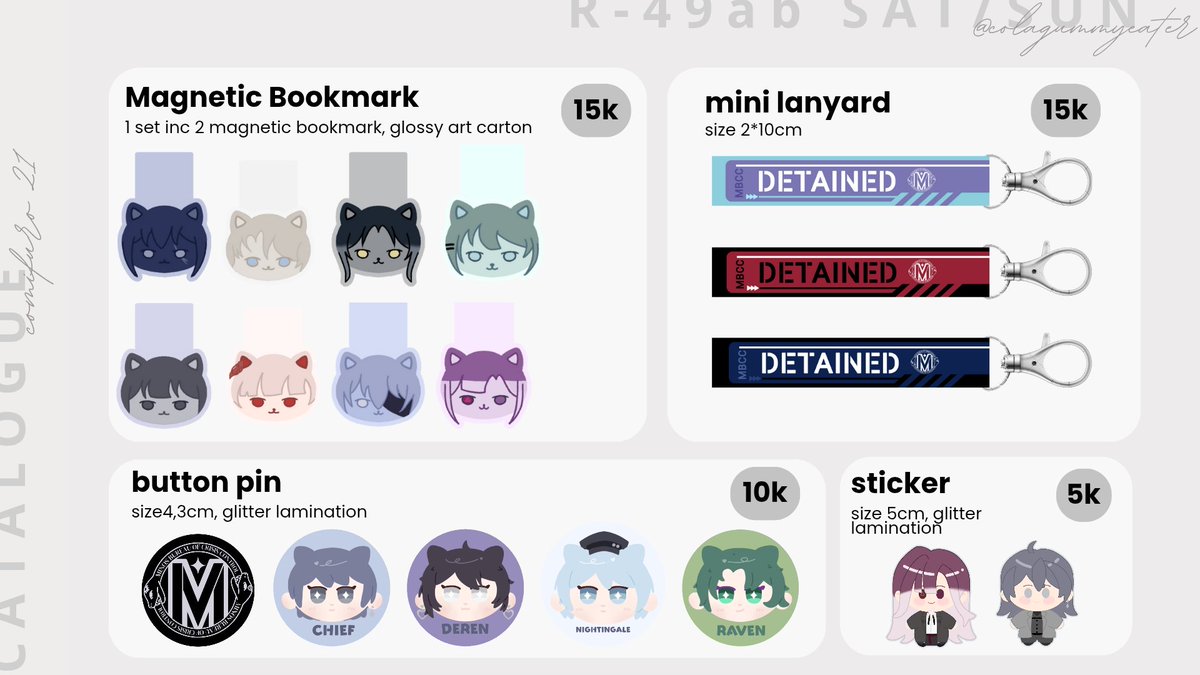 ︎ are appreciated] OTS catalogue for #CF21 🗓️: SAT/SUN 💫: PTN, GI, HSR ...