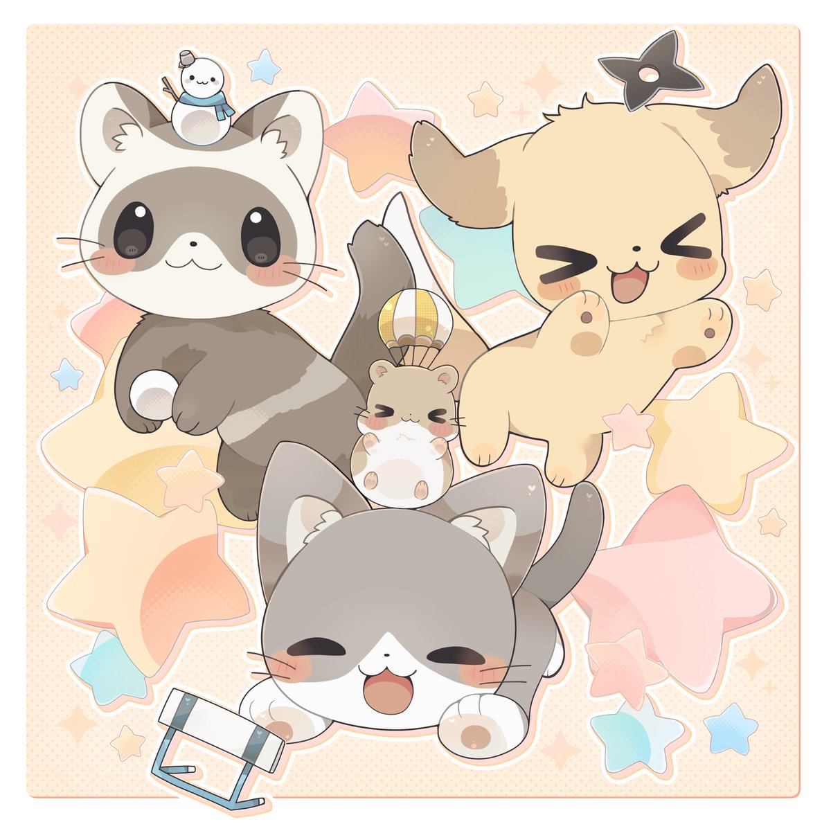 かわいいどうぶつたちとテンヤワンヤ！なマルチタスクアクションゲーム、リリース開始！🐶
リリース記念イラストを描かせて頂きました❣
#どうぶつテンヤワンヤ #PR