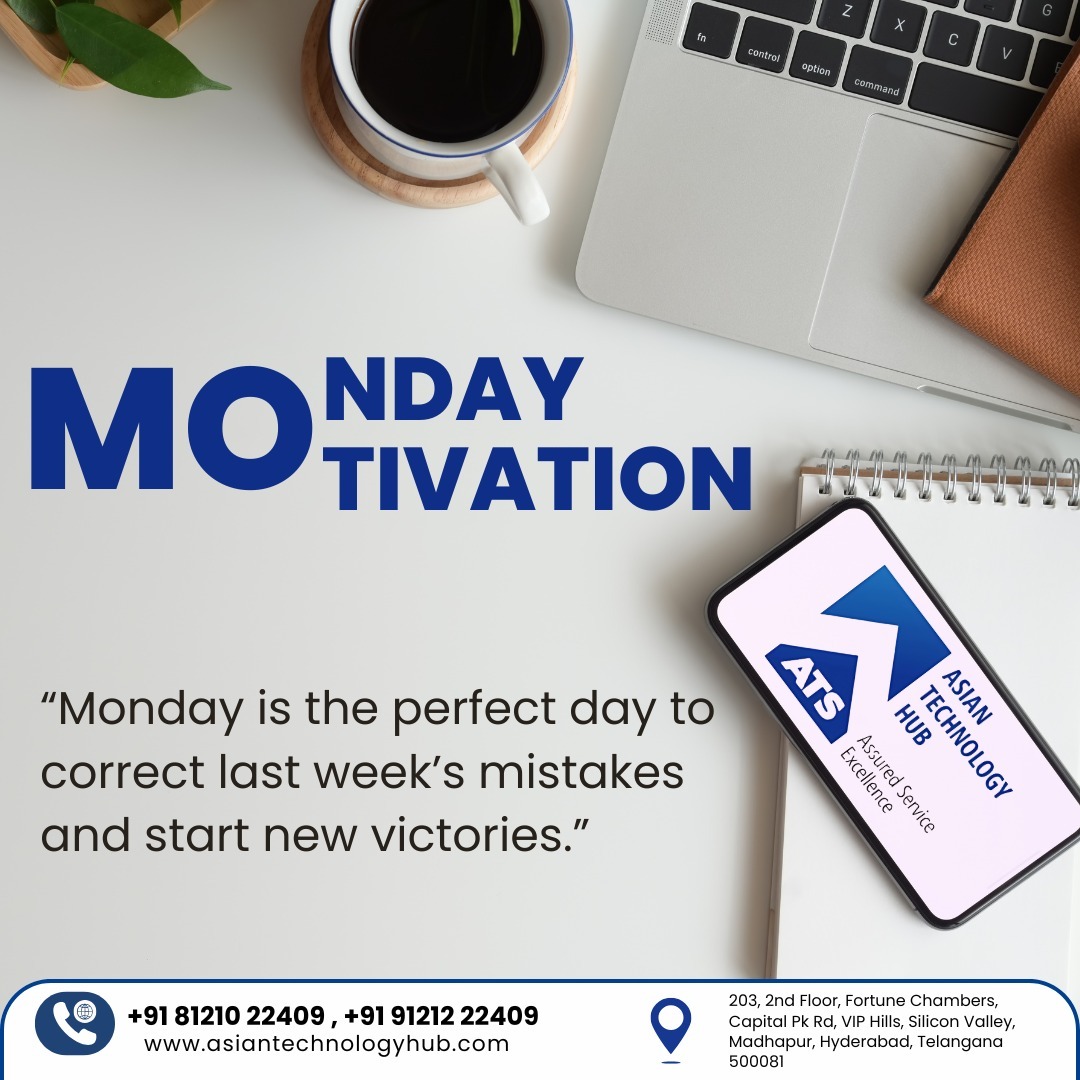 ATS_TechHub's tweet image. ✨ Monday Motivation!
A new week means new opportunities — fix past mistakes and chase new victories. 💪

✍️New Batches Starting Register Now:- tally.so/r/mREvJQ 

#MondayMotivation #AsianTechnologyHub #PositiveVibes #NewWeekNewGoals
