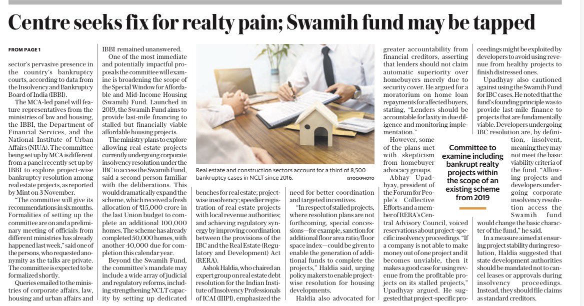omahuja's tweet image. Centre steps up to rejuvenate real estate! A special panel and Swamih fund expansion aim to rescue stalled projects and protect homebuyers. Major boost for sector revival and investor confidence! #RealEstate #IndiaReforms #GrowthAhead #PolicyAction #Homebuyers #SwamihFund