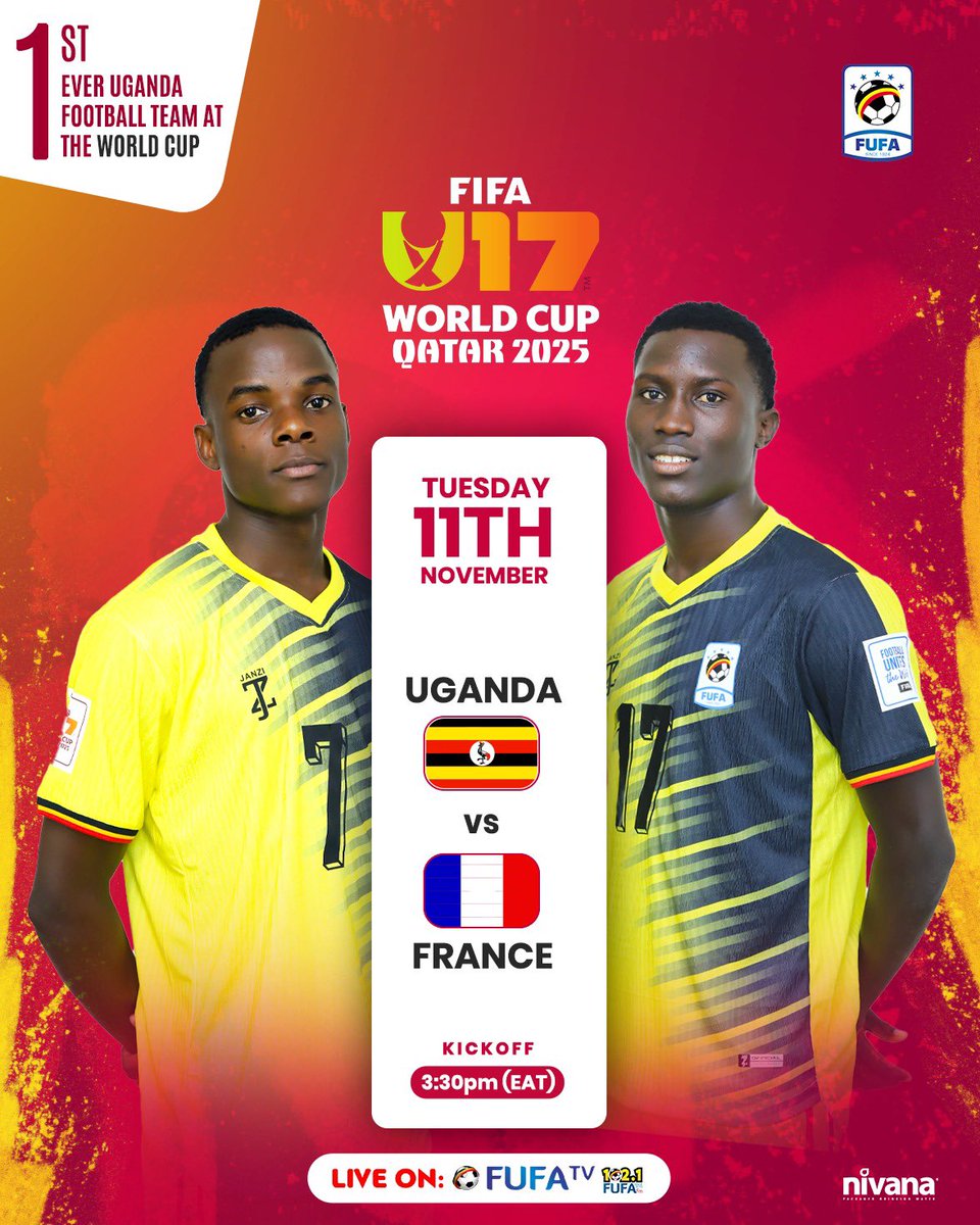 Expect the A-Game tomorrow! 
The Uganda U17 team ‘Cubs’will be hungry for victory against France 

#U17WC