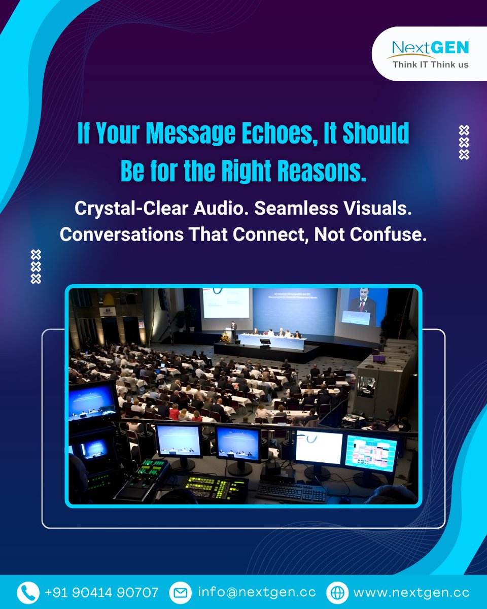 NextGenera78667's tweet image. Because when communication isn’t clear, the connection breaks.

#NextGenerationComputers #AudioVisualSolutions #BusinessCommunication #SeamlessMeetings #CrystalClearSound #AVTechnology #ProfessionalAudio #VisualClarity #SmartClassroomTech #CorporateSolutions #India