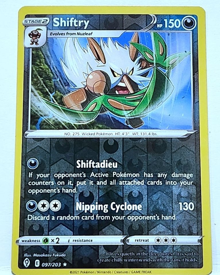 thriftx3's tweet photo. $1.40 & free ship! Shiftry 092/203 Rare Reverse Holo Evolving Skies 2021 Pokemon TCG
https://t.co/lkE8WW2Lb4
#pokemoncards #Shiftry #EvolvingSkies #pokemontcg #reverseholo #pokemon #tcg https://t.co/Gq0DIyvbZV