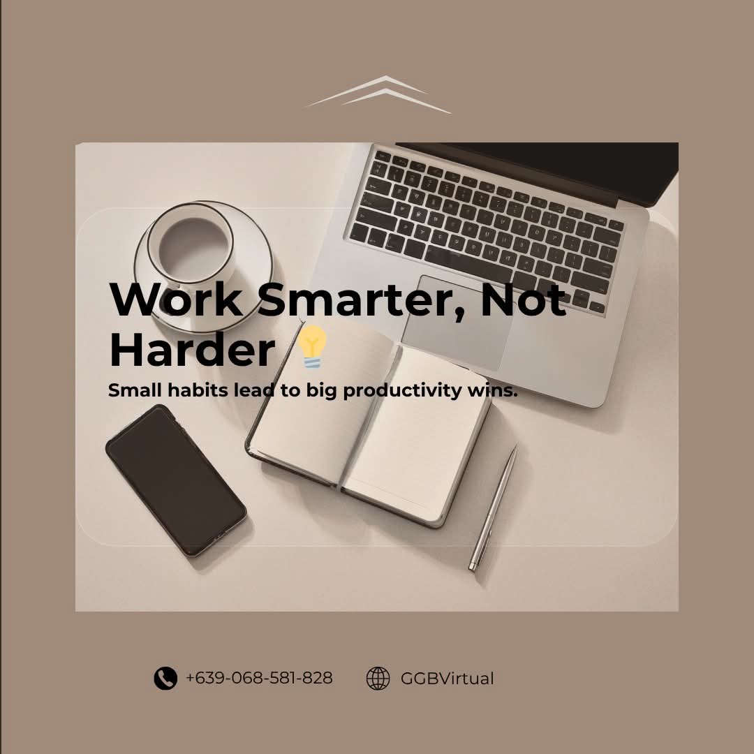 GgbVirtual's tweet photo. Not enough hours in a day? ⏰

Productivity isn’t doing more — it’s working smarter.💡
Time-block, batch tasks, and take mindful breaks. 🌿

Small habits = big results. 💼
Your favorite productivity hack? 👇

#VirtualAssistant #ProductivityTips https://t.co/9Cmhfe1bar