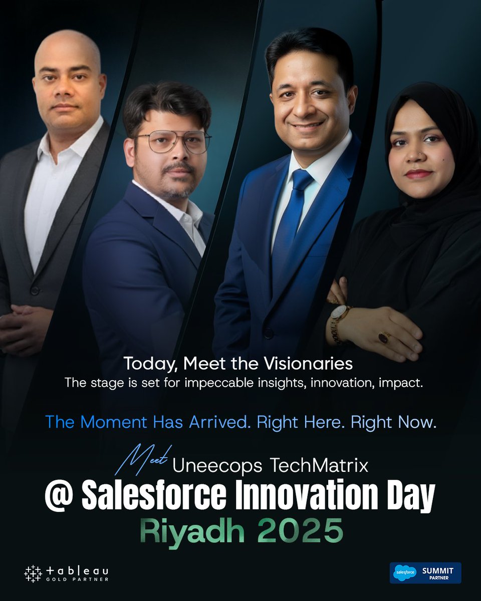 Uneecops's tweet image. Meet us at #SalesforceInnovationDay #Riyadh to set sail with the new wave of #AI + #CRM + #Data innovation.

Hoping to greet you today!

#innovationday #innovationdayriyadh #saudiarabia #saudiarabiaevents #eventinriyadh #salesforce #salesforcecrm #tableau #salesforceevent #meetus