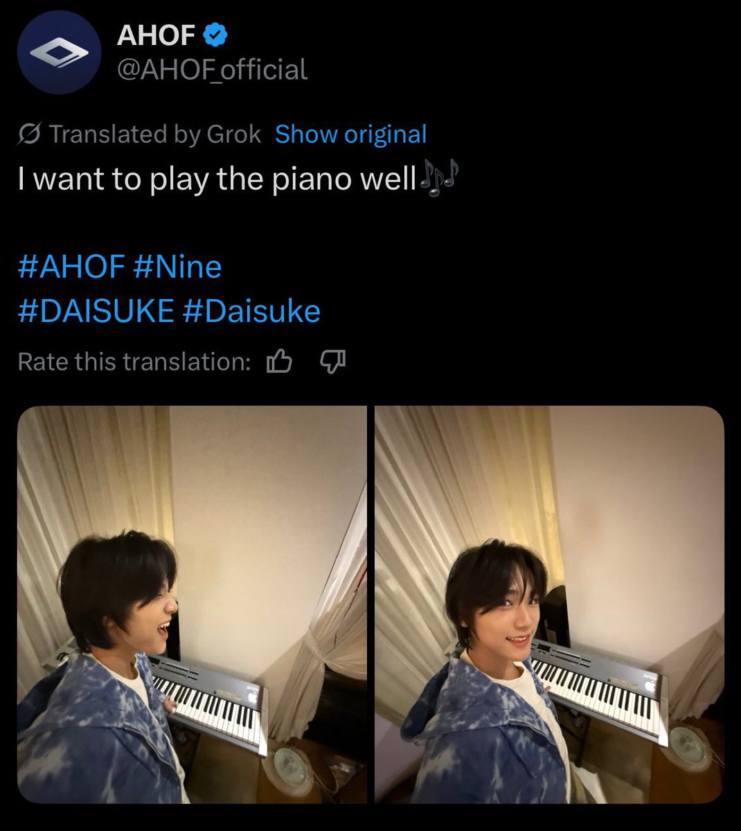 popiclover's tweet photo. I want to play the piano well๐ถ
#AHOF #fohaselcaday #sorryimlate #์ํ https://t.co/tVrDe3gYWT