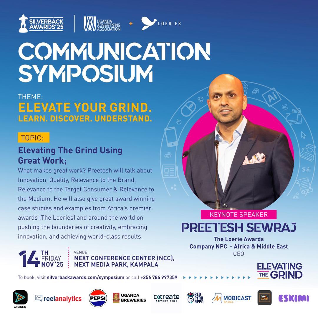 Elevate Your Grind at the Communication Industry Symposium with <a href="/iPreetesh/">Preetesh Sewraj</a>, CEO of The Loeries!

Book your slot via qkt.io/Symposium￼ to learn from one of Africa’s leading voices in brand excellence.

#SilverbackAwards25 #SilverbackCreativeWeek #ElevatingTheGrind