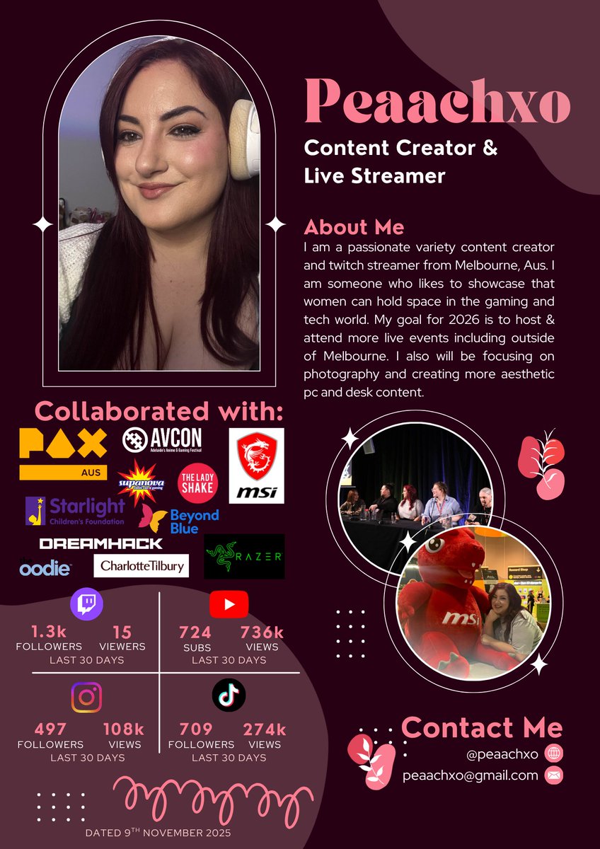 peaachxo's tweet image. first time making a media kit - kinda nervous 𓆩♡𓆪

❀ I'm Peach, excited to meet you!

⋆ ★ email: peaachxo@gmail.com
⋆ ★ all socials: linktr.ee/peaachxo