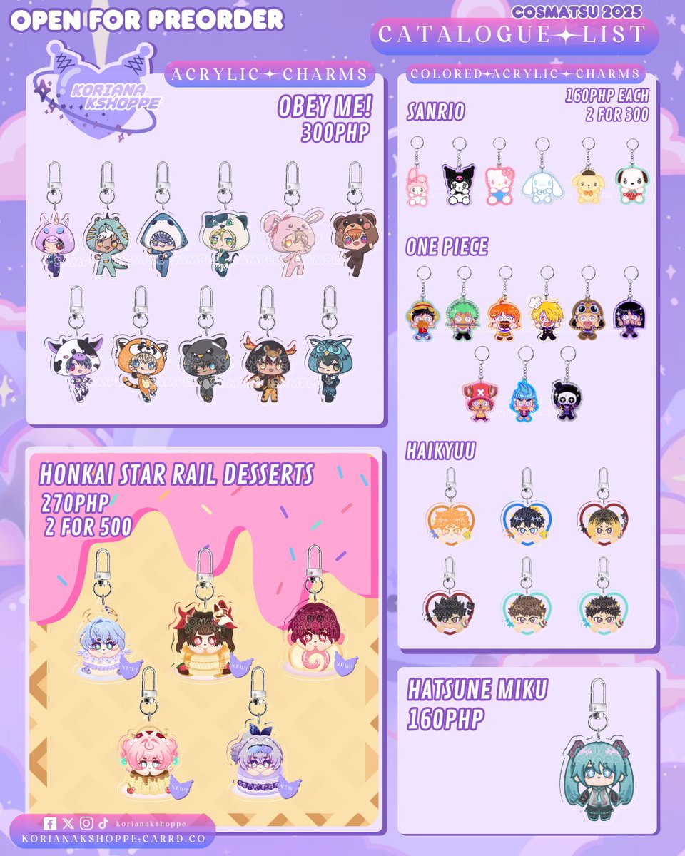 [𝘾𝘼𝙏𝘼𝙇𝙊𝙂𝙐𝙀] 
𝗞𝗢𝗥𝗜𝗔𝗡𝗔 𝗞𝗦𝗛𝗢𝗣𝗣𝗘 @ 𝗖𝗢𝗦𝗣𝗟𝗔𝗬 𝗠𝗔𝗧𝗦𝗨𝗥𝗜 𝟮𝟬𝟮𝟱 💜✨

🎄Cosplay Matsuri 2025
❄️ December 28-30, 2025 | 10AM - 8PM
🎈Function Rooms 2-5, SMX Convention Center, Pasay City
 
#KorianaKshoppe #CosplayMatsuri2025 #CosMatsu #ArtistAlley