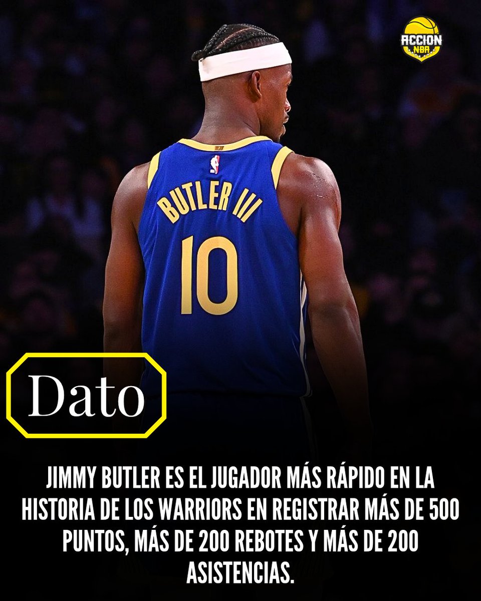 Jimmy Butler es el jugador más rápido en la historia de los Warriors en registrar más de 500 puntos, más de 200 rebotes y más de 200 asistencias.