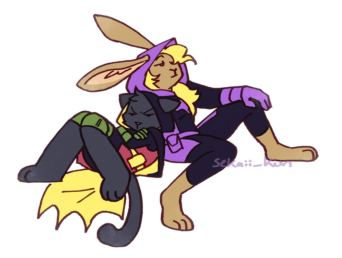 req one of many from <a href="/nmmonnm/">monche</a> of bunny steph and kitty dami ... they are like tsundere siblings to me #batman
