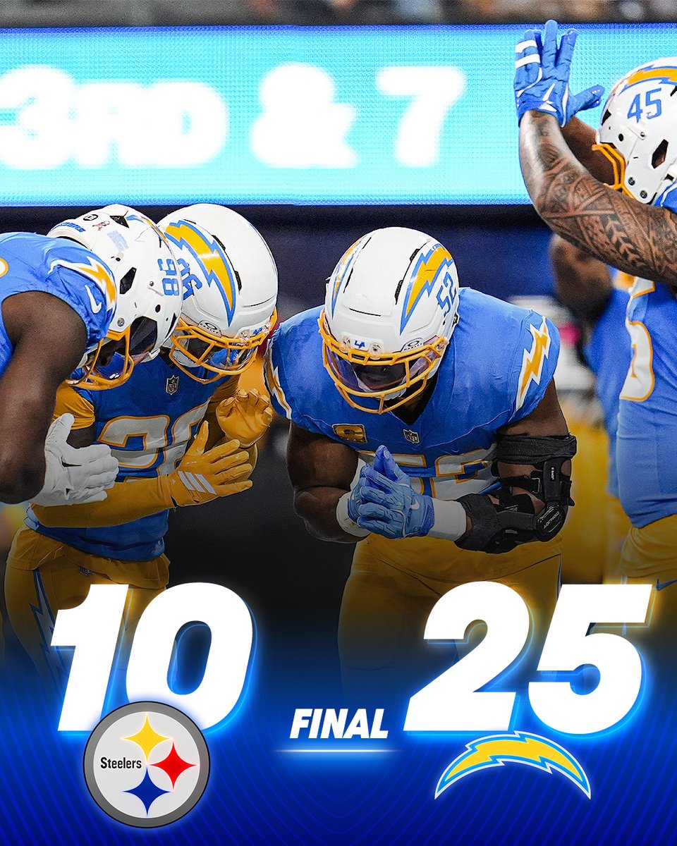 NFLonPrime's tweet image. The Chargers secure the W at home 🔒