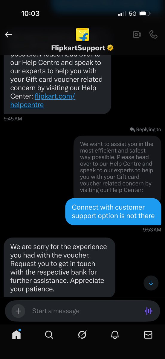 ZeelP342's tweet photo. @Flipkart @flipkartsupport 
I have applied the flipkart sbi credit card through flipkart app. Have also use the card still not received the flipkart voucher. While i have raised the query social media executive giving rubish replies pls provide proper resolution how to resolve https://t.co/MPgpgQN1mF