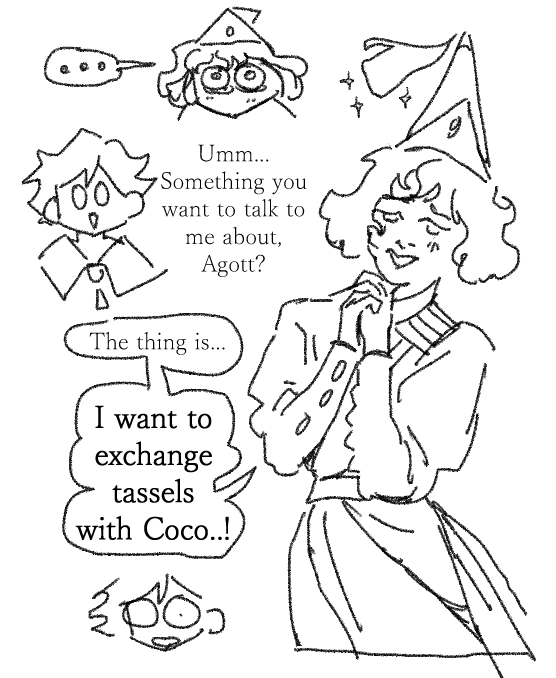 scribbles i did for the 'tassel' arkco prompt hehe #Δ帽子 1/3