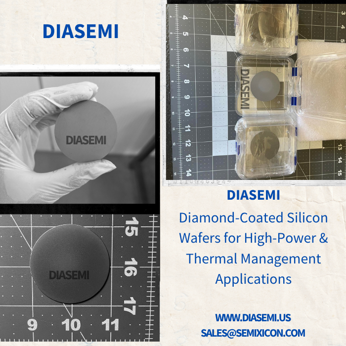 DiamondSemi's tweet photo. DIASEMI:Diamond-Coated Silicon Wafers for High-Power & Thermal Management Applications
https://t.co/uA2KnswaVF
#DiamondCoatedWafer #CVDDiamondWafer #DiamondOnSilicon #ThermalManagement #HighPowerElectronics #HeatSpreader #GaNDevices #LaserDiodeSubstrate #DiamondMaterial https://t.co/XDEKBK3sMB