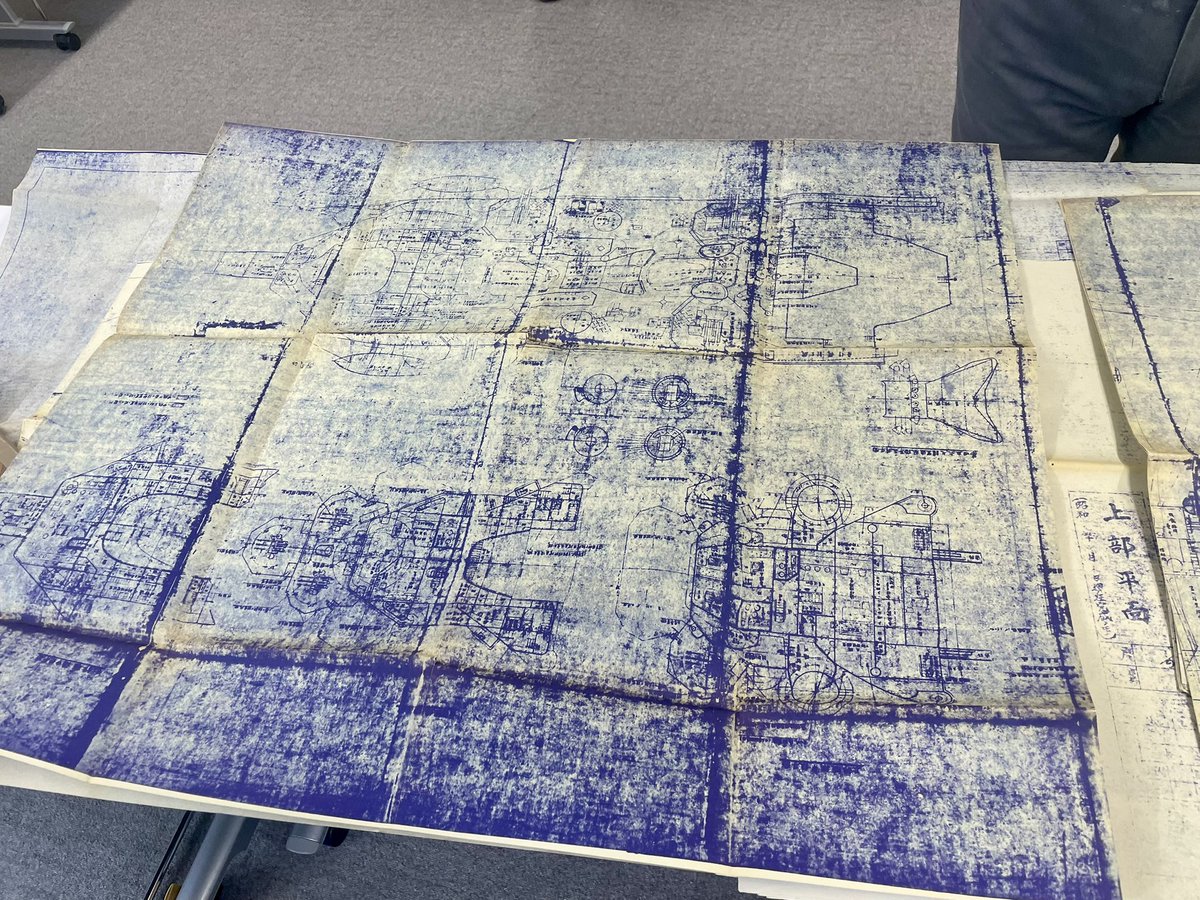 yoshimasa_amagi's tweet image. 榛名の図面と共に持参した摩耶の青焼図面です。