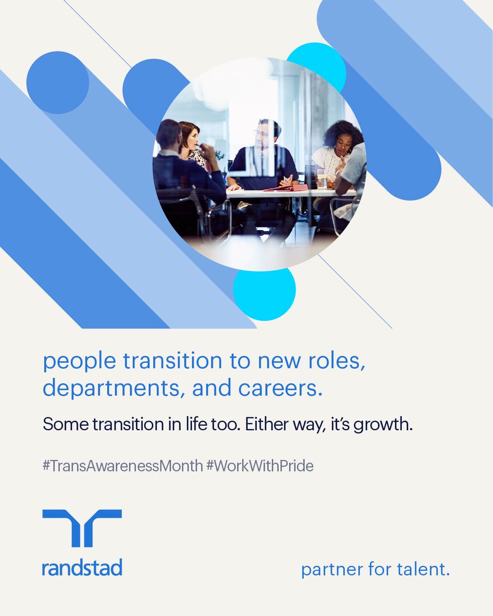 RandstadIndia's tweet image. Growth takes many forms.
At work or in life, every transition deserves understanding, respect, and support.

This Trans Awareness Month, we stand for inclusive workplaces where everyone can thrive.

#TransAwarenessMonth #WorkWithPride #InclusionAtWork #DiversityAndInclusion