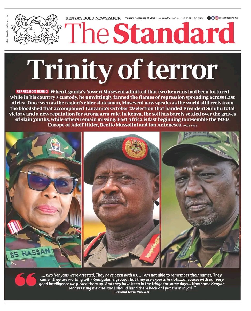 stephenkariske's tweet image. “Trinity of terror” isn’t just a headline—it’s a warning. From Kenya to Uganda to Tanzania, East Africans are facing rising repression. Torture, disappearances, and threats to dissenters must be condemned. We reject tyranny in ALL forms. #ResistRepression #EastAfricaSpeaks