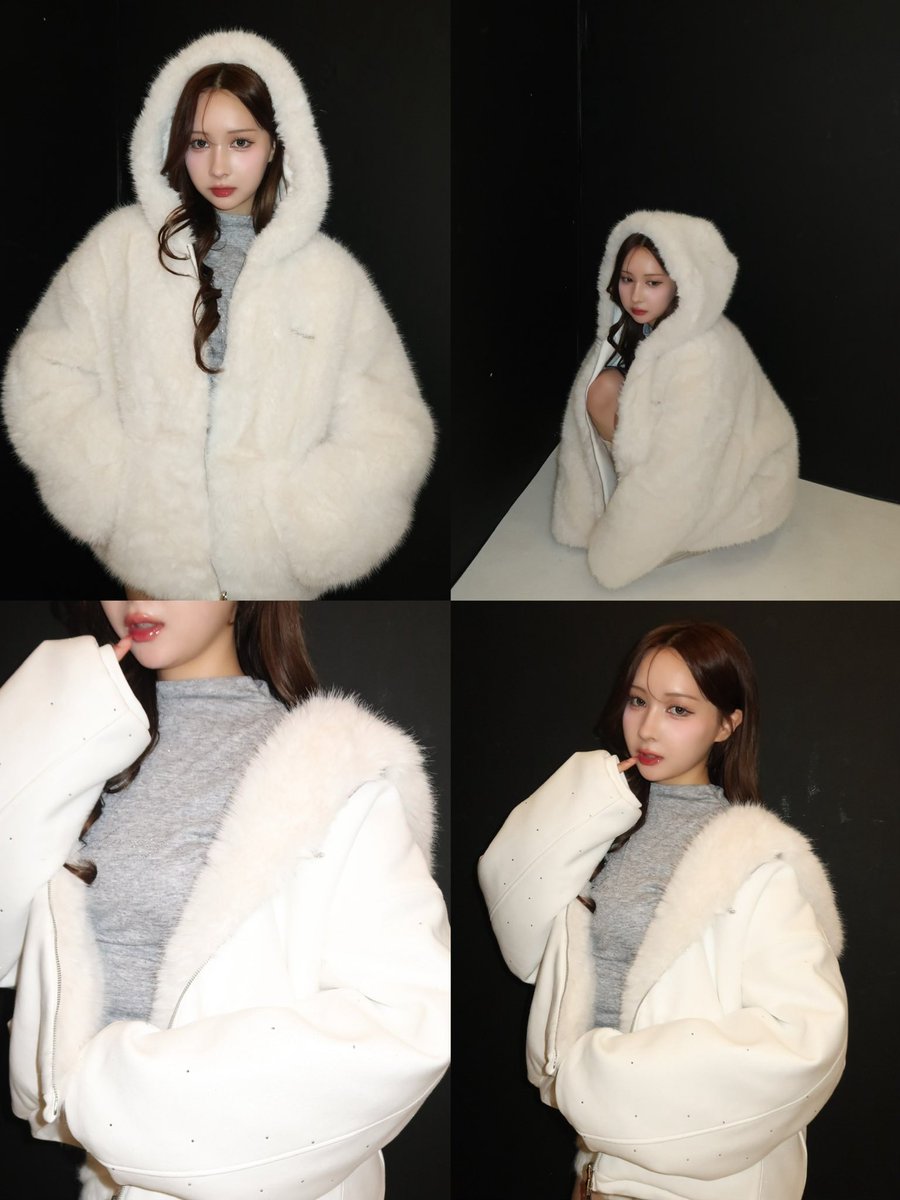 andwang POPUP STORE 限定ꨄ Kirakira 2way fur zip upからwhiteが登場