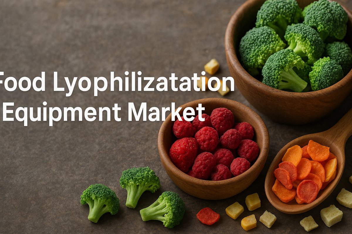 gayatri2251's tweet photo. The global Food Lyophilization Equipment Market is set to rise from USD 1.33 Bn (2025) to USD 2.21 Bn (2034) at a CAGR of 5.8%.

Learn More: https://t.co/46OabTcXHD

#FoodTech #FreezeDrying #FoodPreservation #MarketGrowth https://t.co/BP84IMs1oP