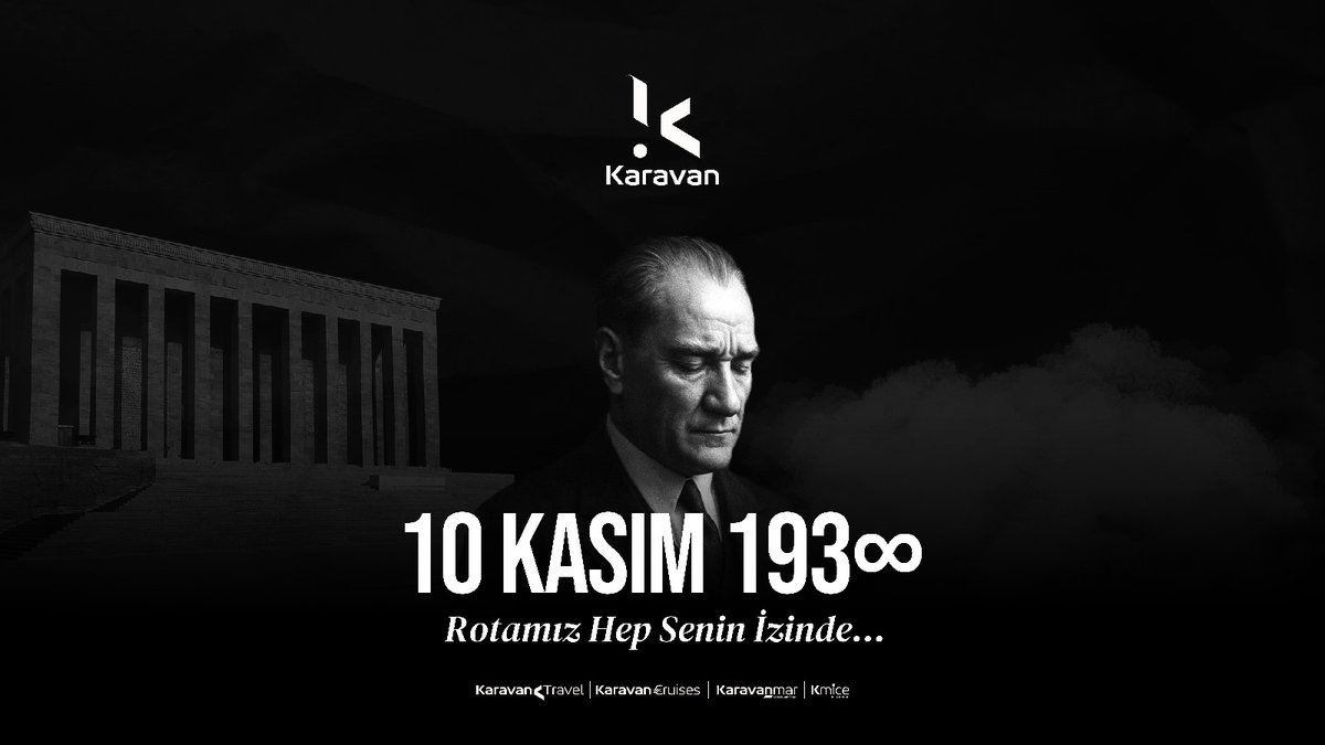 Atamızı, saygı ve özlemle anıyoruz.

We commemorate our Great Leader Mustafa Kemal Atatürk with respect and longing.

hashtag#10kasım #saygıveözlemle#mustafakemalatatürk hashtag#büyükönder
hashtag#karavantravel hashtag#karavanturkey #karavanmar#kmice hashtag#karavancruises