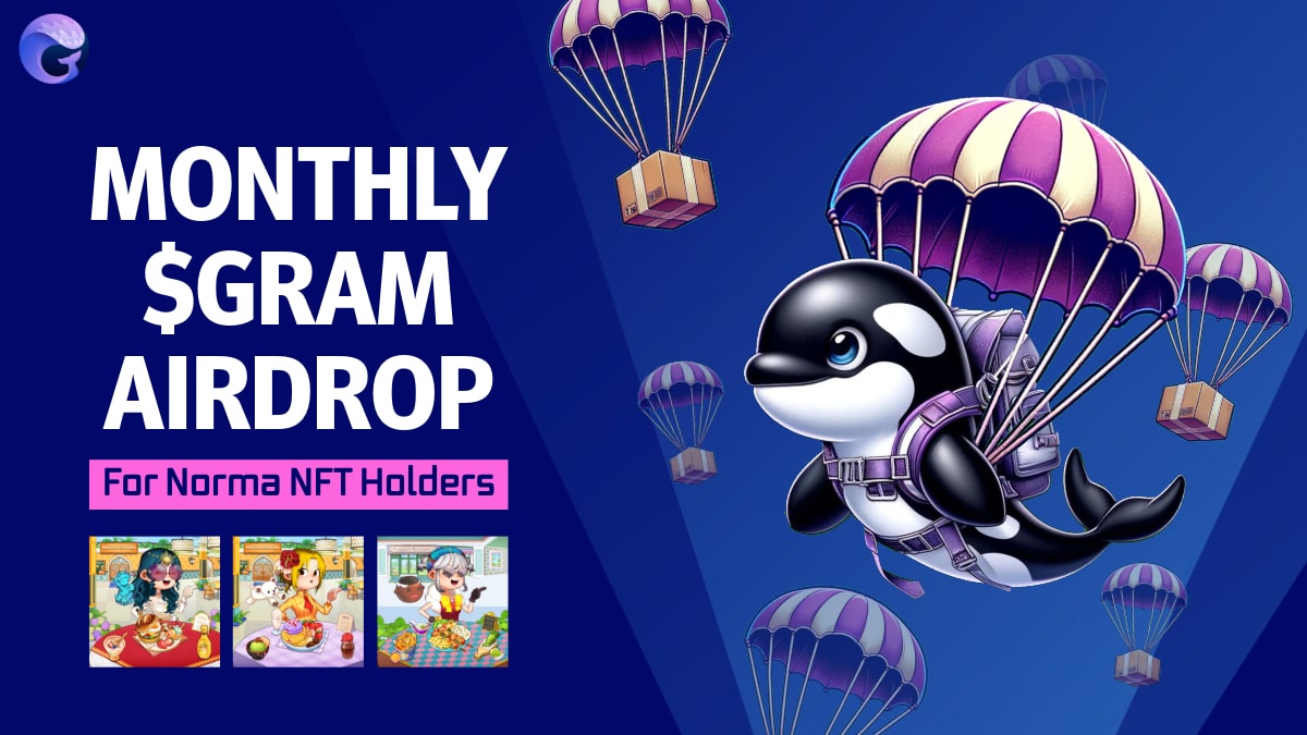 🐳 $GRAM Airdrop - Nov 2025
This month's airdrop for all 3–5★ Norma NFT holders has been completed on <a href="/Immutable/">Immutable</a> 🙌

🎁 Airdrop Summary:
5★ Norma NFT: 200 $GRAM
4★ Norma NFT: 150 $GRAM
3★ Norma NFT: 60 $GRAM
➡️ Check out the airdrop details: gram-voyage.medium.com/monthly-gram-a…

 🎯 New