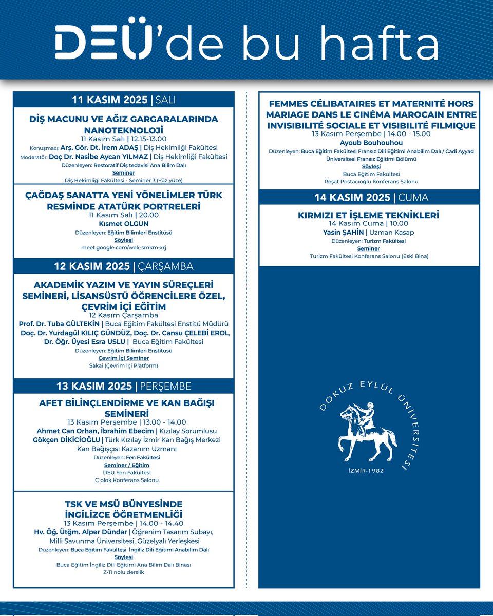 DEÜ'de Bu Hafta