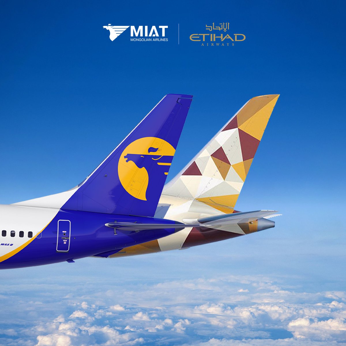 МИАТ ТӨХК, Etihad Airways компаниуд хамтын ажиллагаагаа эхлүүллээ
Үндэсний агаарын тээвэрлэгч МИАТ ТӨХК нь Арабын Нэгдсэн Эмират Улсын үндэсний агаарын тээвэрлэгч, дэлхийн тэргүүлэгч агаарын тээвэрлэгчдийн нэг болох Etihad Airways компанитай хамтын ажиллагаагаа өргөжүүлж, тусгай