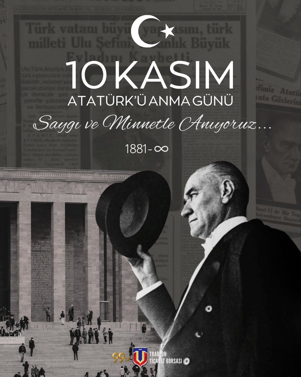 Cumhuriyetimizin kurucusu büyük önder Gazi Mustafa Kemal Atatürk'ü ebediyete irtihalinin 87'inci yıldönümünde sonsuz saygı, minnet ve özlemle anıyoruz. #10Kasım