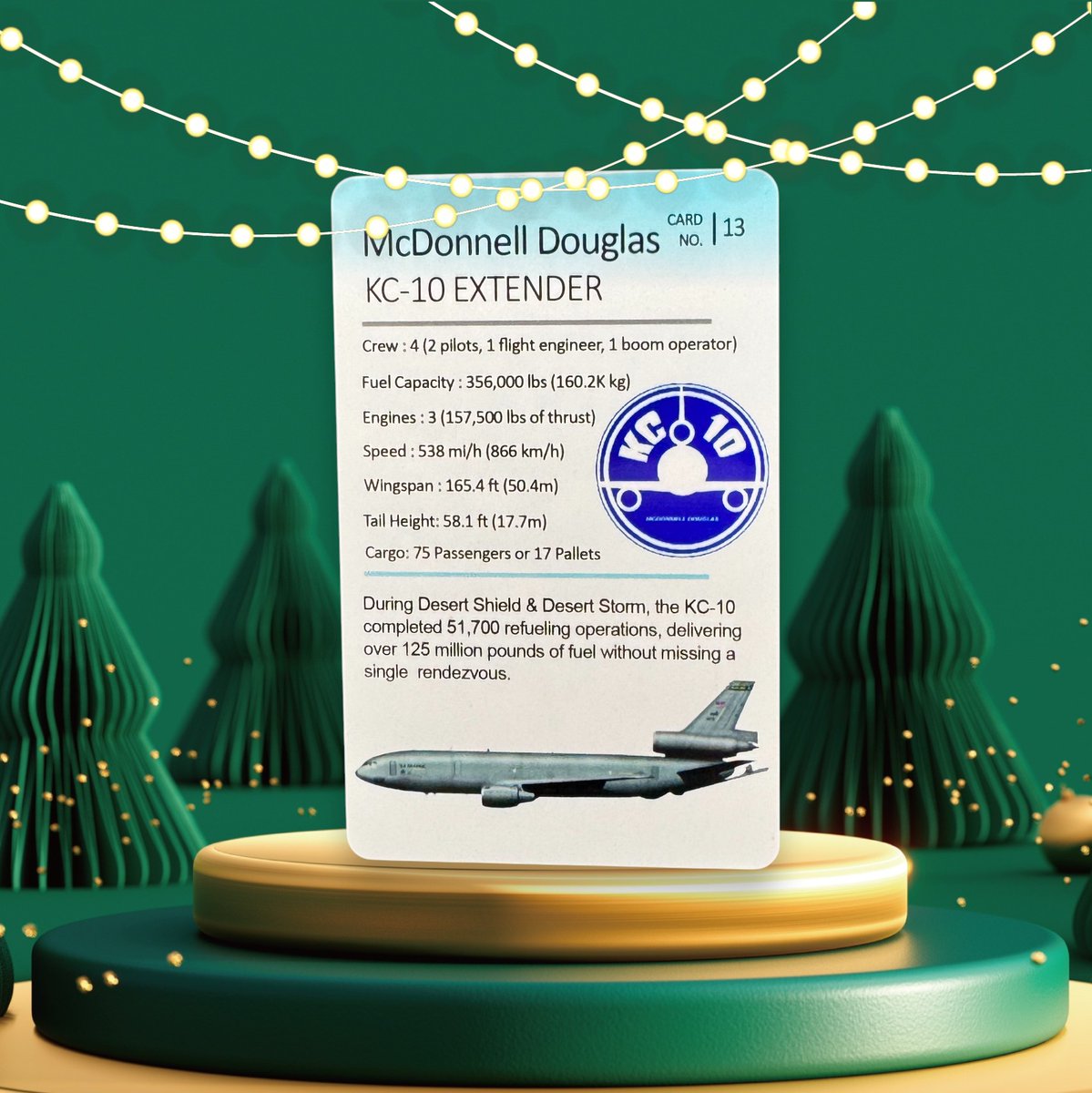 JetSetGOConnor's tweet photo. 🎁 KC-10 Extender dual-role aircraft! Perfect stocking stuffer for military aviation collectors and plane spotters! ⛽✈️ https://t.co/twjO33p4dZ #KC10Extender #AviationGifts #StockingStuffers #GiftsForHer #ChristmasGifts https://t.co/GQpW5XLaDY