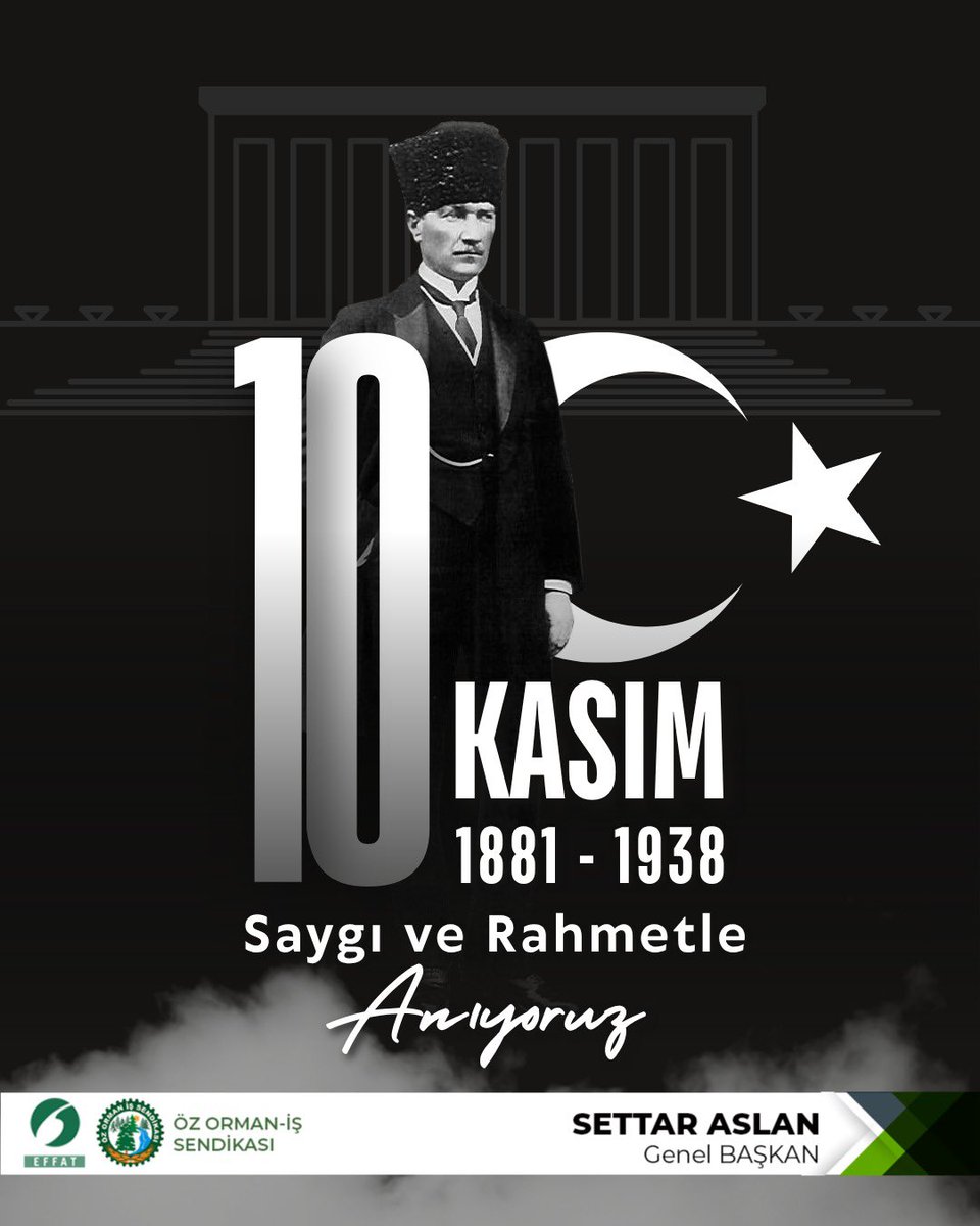 Gazi Mustafa Kemal Atatürk’ü, ebediyete intikalinin yıl dönümünde saygı, rahmet ve minnetle anıyorum.

Bize emanet ettiği Cumhuriyetimizi, ilkeleriyle ve değerleriyle sonsuza dek yaşatmak en büyük görevimizdir.

#10kasım
#Atatürk