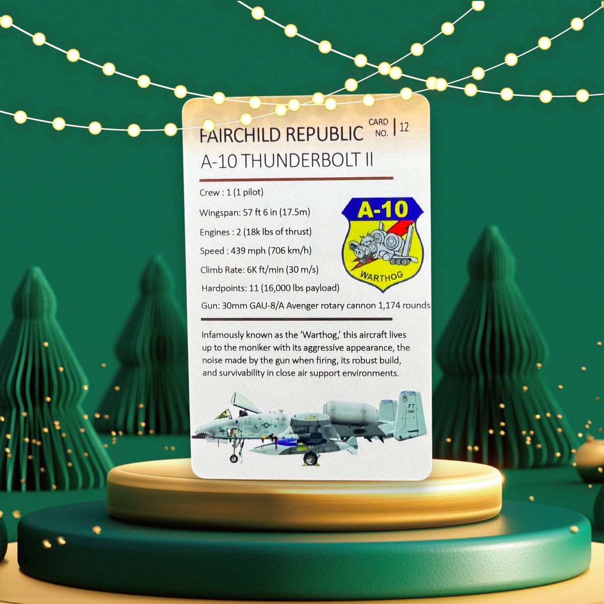JetSetGOConnor's tweet image. 🔥 A-10 Warthog tank buster! Perfect Secret Santa gift for military aviation collectors and pilots. Only $3! 🎁✈️ tinyurl.com/2p9j3v3c #A10Thunderbolt #Warthog #SecretSanta #GiftsForHer #Aviation