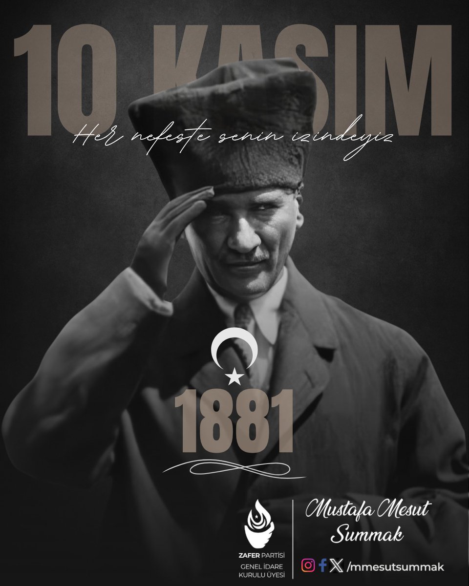 Atatürk’ü görmek;
Bir halkı umutsuzluktan dirilişe taşıyan bilinci, 
Bir milleti yeniden ayağa kaldıran cesareti anlamaktır.
Onu anmak, Cumhuriyet’i yaşatmaktır!

#10Kasım #MustafaKemalAtatürk #Cumhuriyet