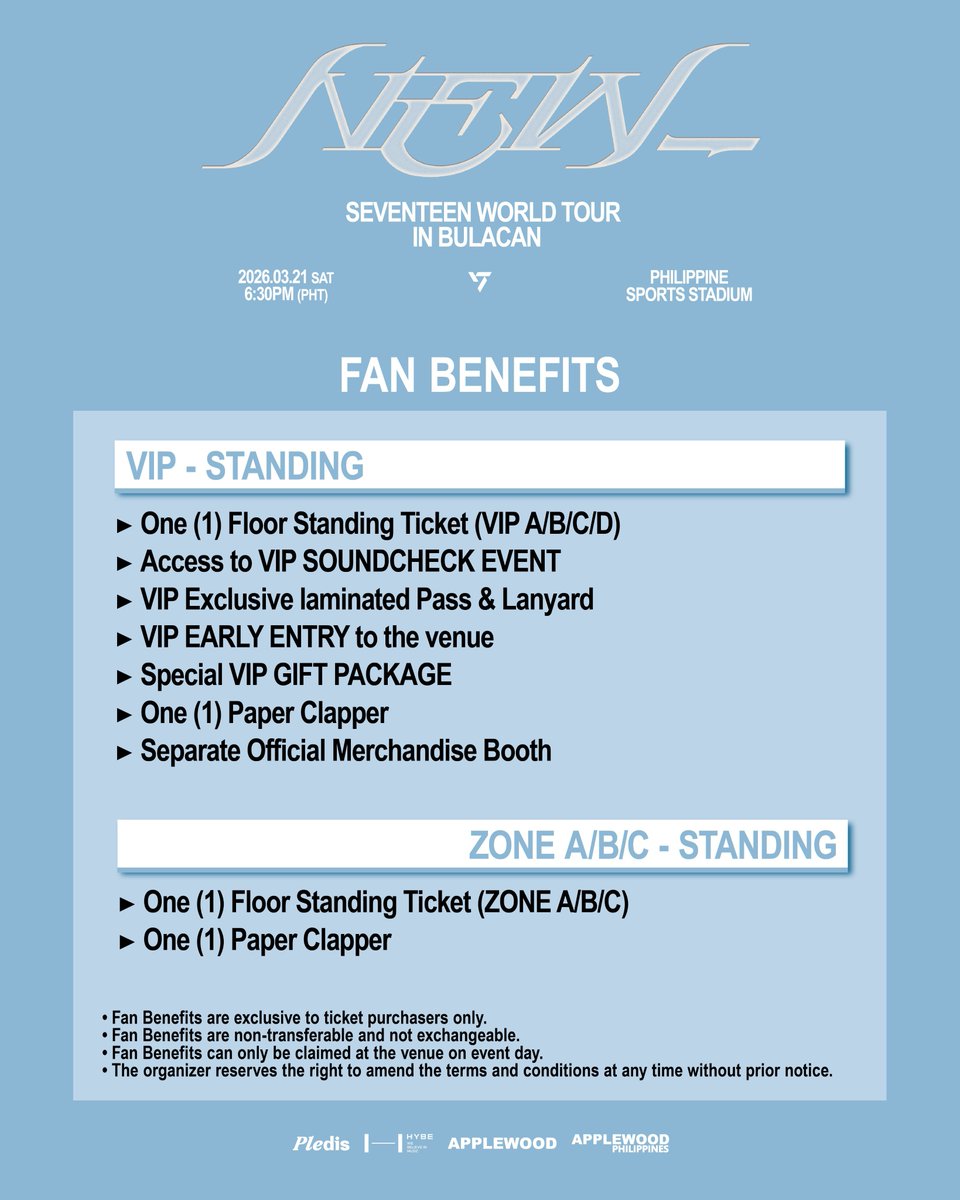 SEVENTEEN WORLD TOUR [NEW_] IN BULACAN | ticket purchase assistance

✅ high success rates
✅ tickets under your name and account
✅ minimal fees

#SEVENTEEN #세븐틴 #SVT_WORLDTOUR #NEW_BULACAN #SVT_TOUR_NEW_