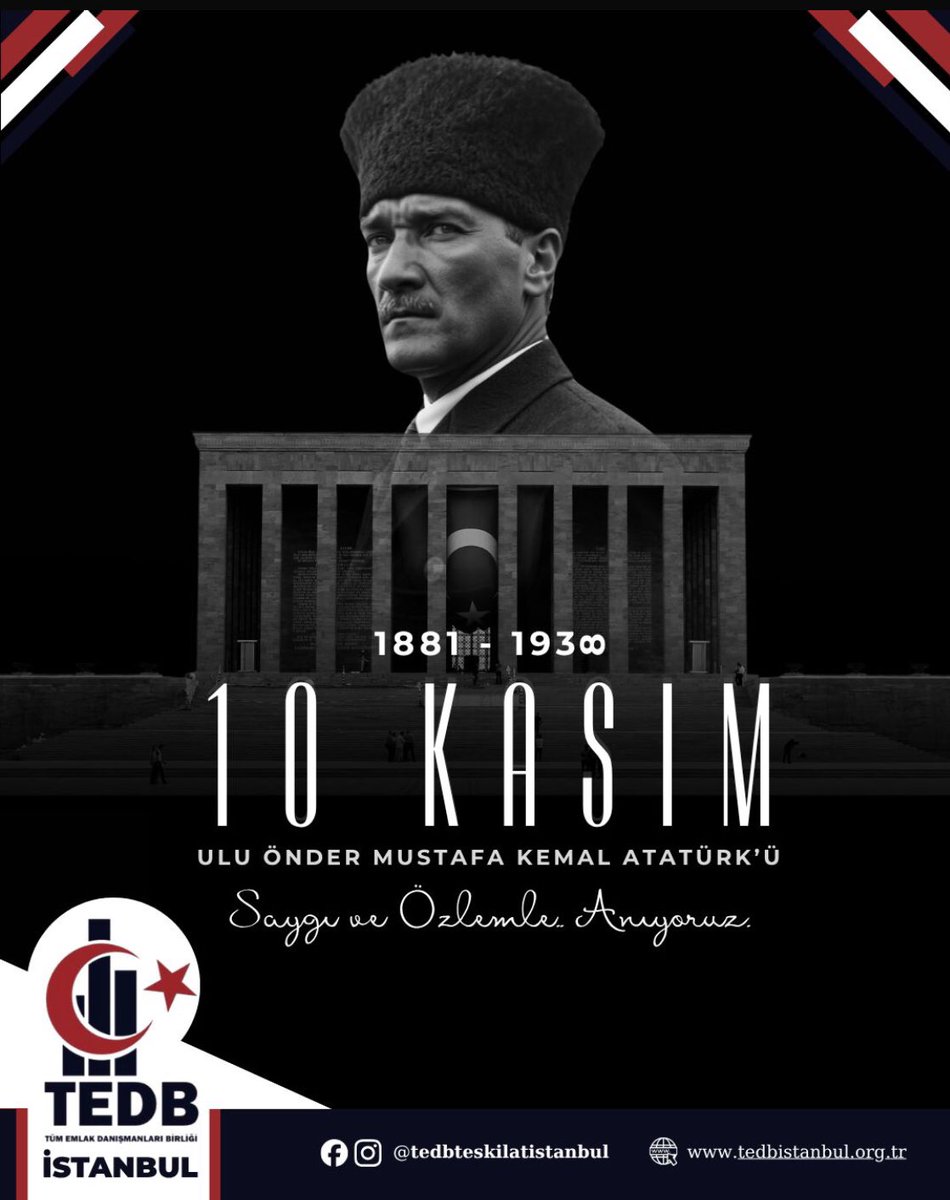 Ebediyete irtihalinin 87. yılında, Cumhuriyetimizin Banisi Gazi Mustafa Kemal ATATÜRK’ü saygı, minnet ve rahmetle anıyorum. #10Kasım #OnKasım #Atatürk
