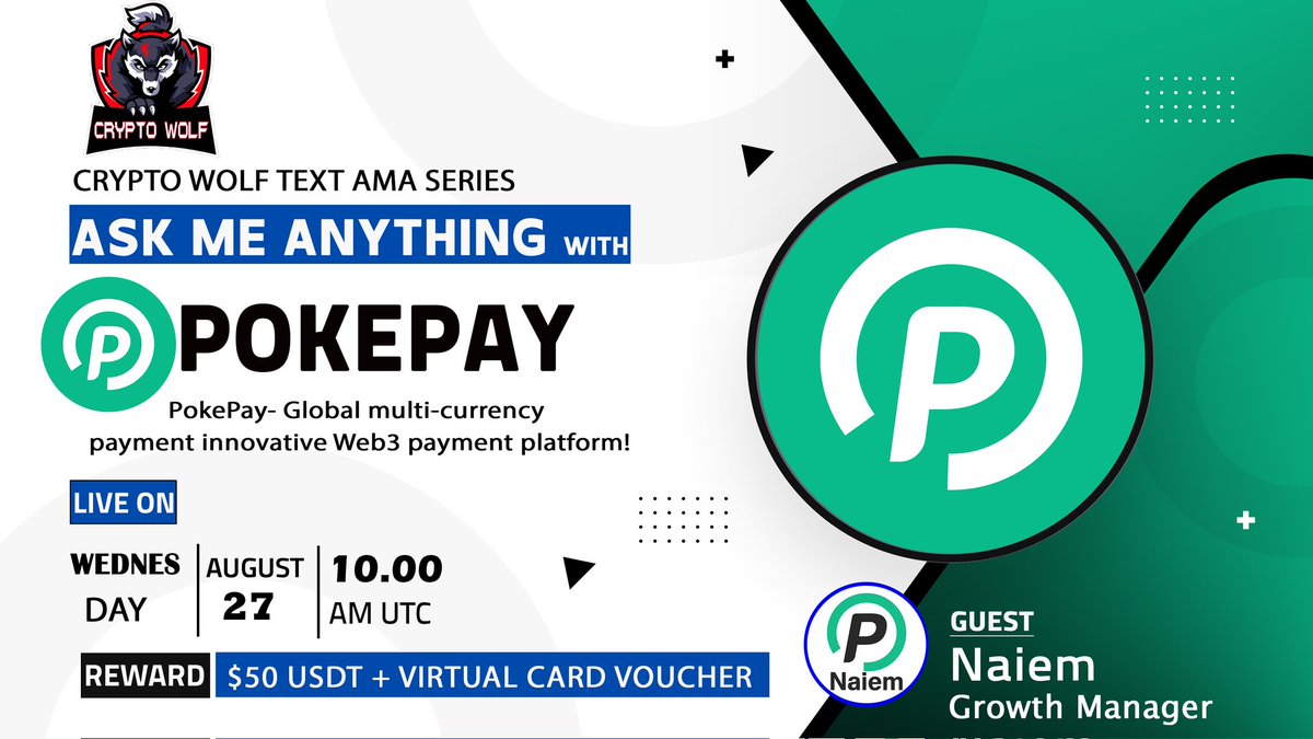 Moni_Mukta41941's tweet image. 🔔 We&apos;re pleased to Announce Our Next #TextAMA with PokePay

🗓 DATE : August 27 at 10 AM UTC 
🎁 Reward Pool: $50 USDT

🎙Meet Our Speaker: Naiem
Growth Manager at Pokepay

🏠 Veune: t.me/cryptowolfcomm…

⚠️ AMA Rules:
Follow: x.com/PokePayGlobal
Like, RP, Tag 3 friends