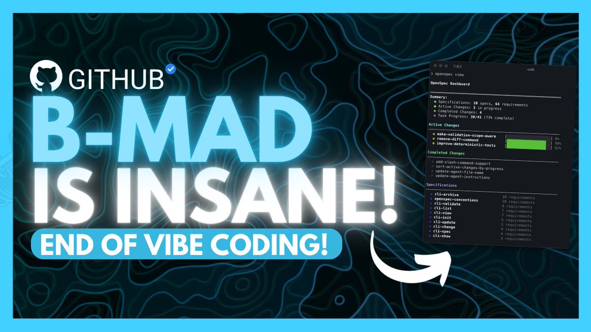 BMAD Method: Ultimate AI Coding System Ends Vibe Coding! 100x Better Than Vibe Coding!: youtu.be/7GfCoGOt6MA