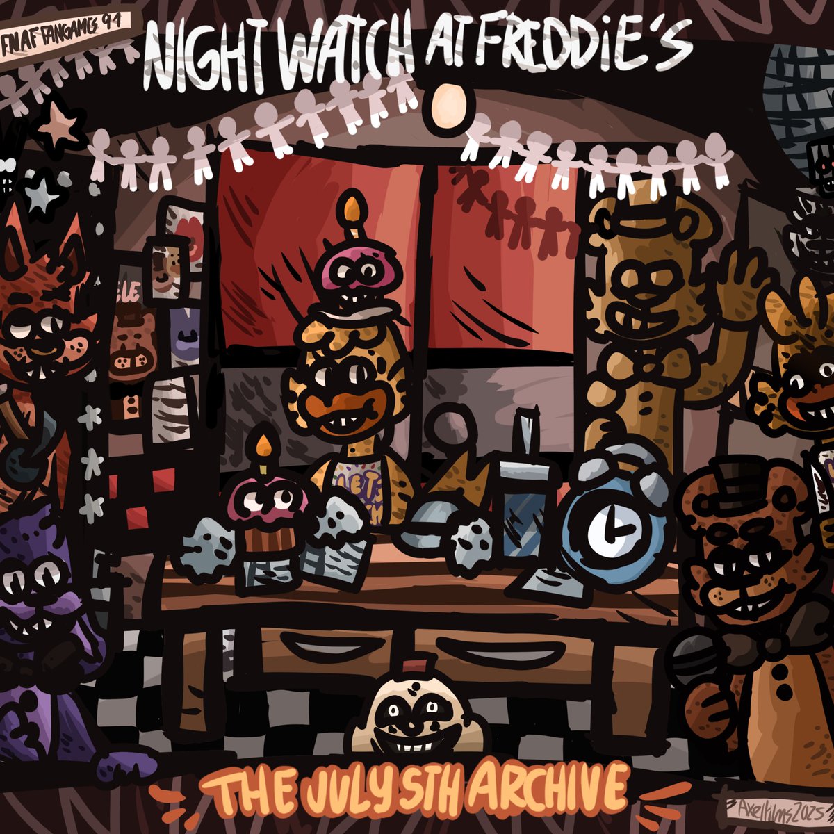 night watch at freddy's the july 5th archive ._.

#nightwatchatfreddys #fnaffangame #fnaffanart #fnaf #fnafart #fivenightsatfreddys #fnaf1remake #fnaf1 #freddyfazbear #bonnie
#chica #foxy #foxythepiratefox
#bonniethebunny  #chicathechicken #fnaffangames #fnaf1fanart #fangame