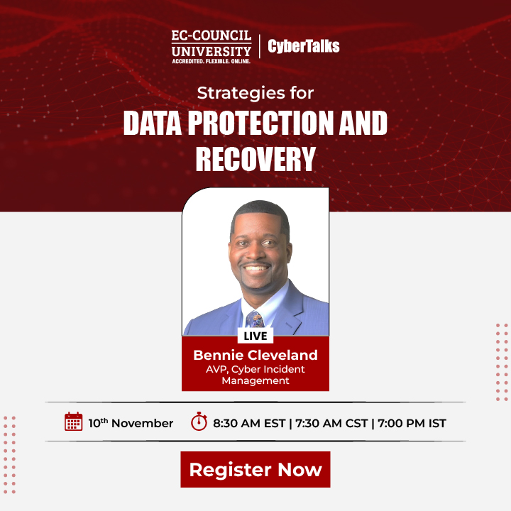 EC_Council_Univ's tweet image. We’re LIVE now!

Join Bennie Cleveland for a deep dive into Strategies for Data Protection and Recovery that work when systems go down.

Live Time: 8:30 AM EST | 7:30 AM CST | 7:00 PM IST

Join here:  attendee.gotowebinar.com/register/30603…

#ECCU #Webinar #Cybersecurity #DataProtection