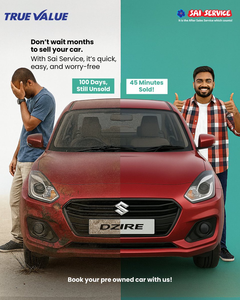 SaiServiceIndia's tweet image. Your next car shouldn’t come with doubts,  just keys.
Choose True Value and drive happy!

#saiservices #saiserviceindia #truevalue #preownedcars #secondhand  #newcar #automotive #nexa #arena #marutisuzuki #suzuki #drivemode #drive #AutoNews