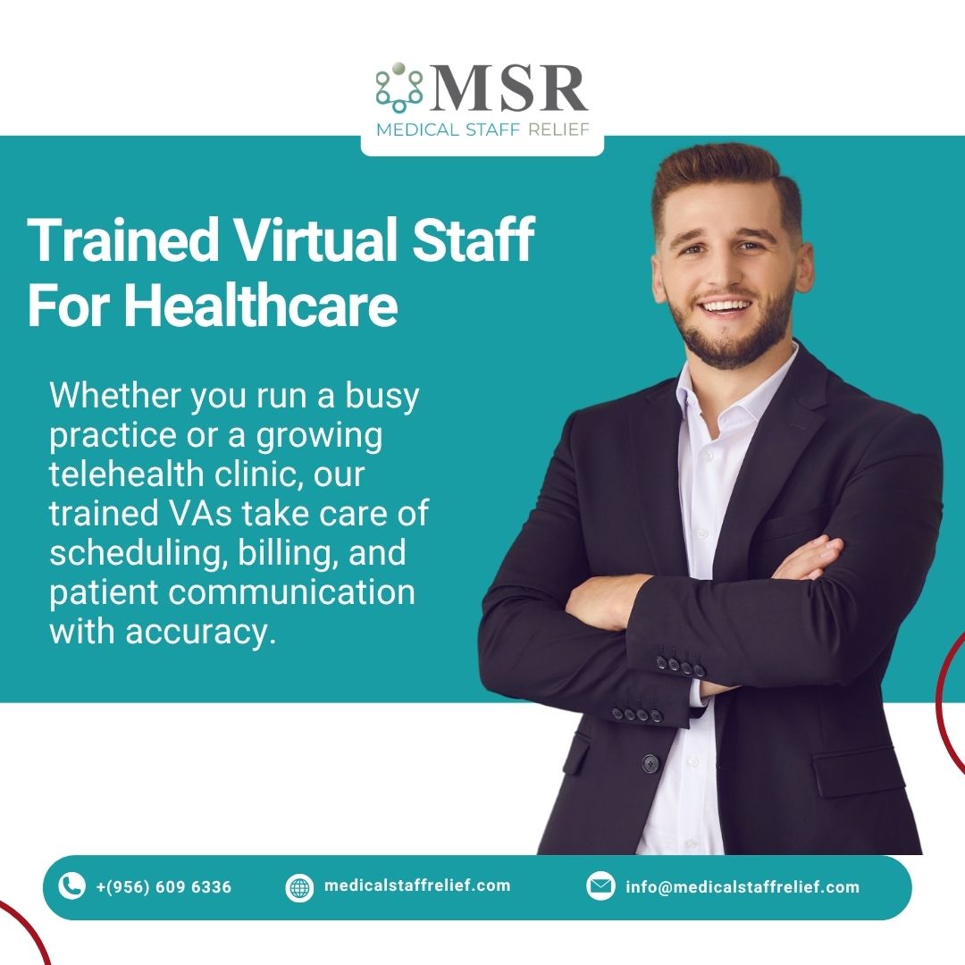 msr_serve's tweet image. Your Practice Deserves Expert Support
At Medical Staff Relief (MSR), we provide trained virtual assistants who handle scheduling, billing, and patient communication, so you can focus on delivering quality care.

(956) 609-6336
medicalstaffrelief.com
info@medicalstaffrelief.com