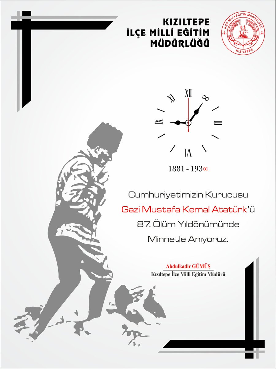 Cumhuriyetimizin kurucusu Mustafa Kemal Atatürk'ü, aramızdan ayrılışının 87. Yıldönümünde saygı ve minnetle anıyoruz.