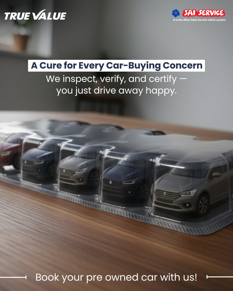 SaiServiceIndia's tweet image. 100 days unsold or 45 minutes to SOLD, choose True Value for a faster, safer car-selling experience!

#saiservices #saiserviceindia #truevalue #preownedcars #secondhand  #newcar #automotive #nexa #arena #marutisuzuki #suzuki #drivemode #drive #AutoNews