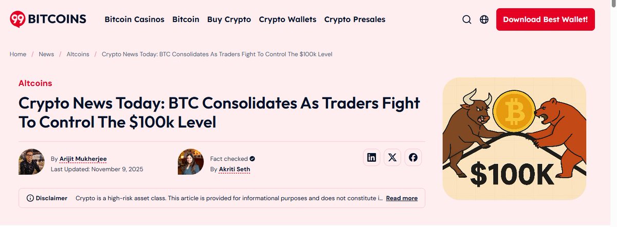 web3_future_'s tweet image. 🚨🚨Crypto News Today: BTC Consolidates As Traders Fight To Control The $100k Level

In crypto news today, billions are being wiped off balance sheets as Bitcoin1.96% consolidates between $100.000 and $103,000.

#Bitcoin #Web3 #BlockchainFuture  #PDPD #BinanceWallet #Deadpoolswap